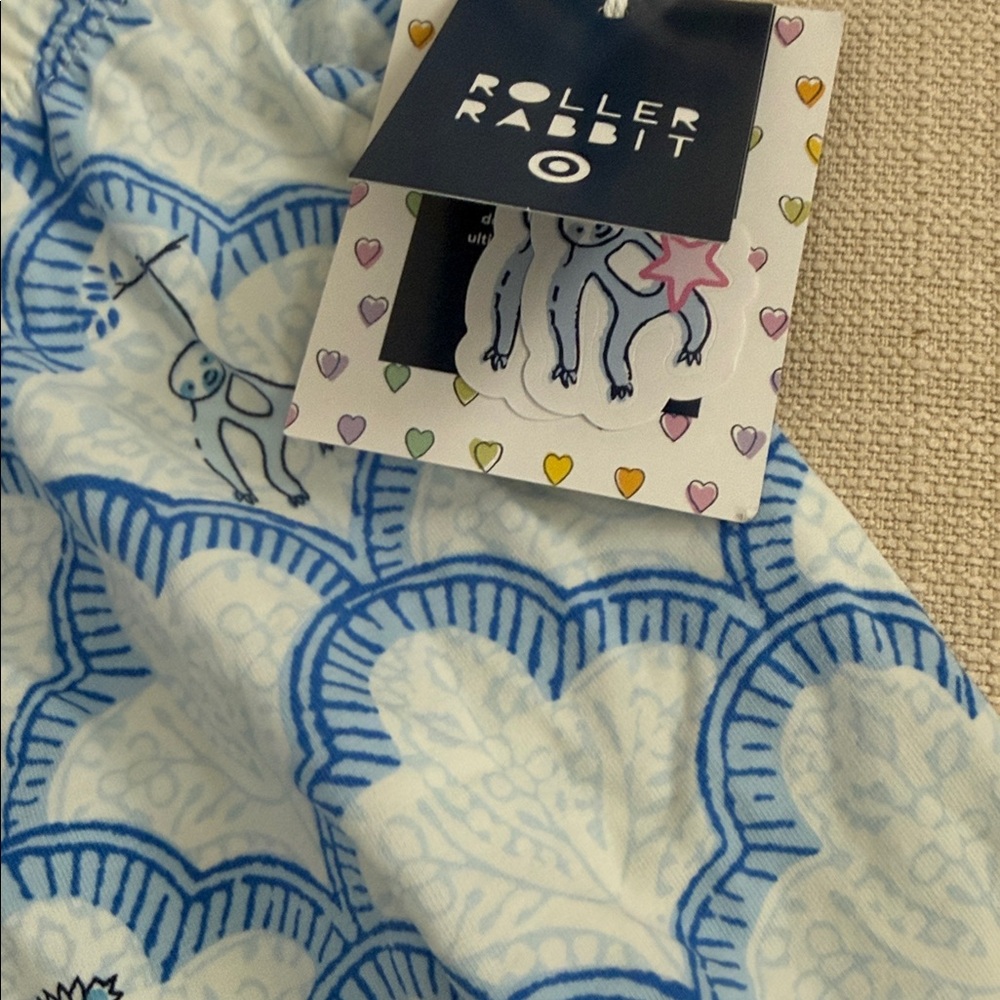 ROLLER RABBIT x Target Geo Trellis Monkey Short Sleeve Shirt & Shorts PJ Set XXL